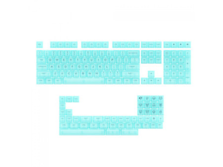 Keycaps Akko Clear Transparent Tiffany Blue, ASA, PC, ANSI, 155 Teclas