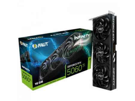 Placa de Vídeo Palit NVIDIA GeForce RTX 5060 Ti Infinity 3, 16GB, GDDR7, DLSS, Ray Tracing, NE7506T019T1-GB2061S
