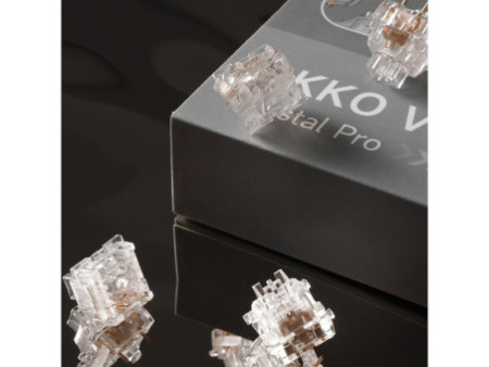 Switch Para Teclado Mecânico Akko V3 Pro Switches, Linear, Kit Com 45 Unidades, Crystal Pro