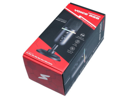 Microfone Gamer SuperFrame Voice, RGB, USB, Black, MSF-VOICE-RGB