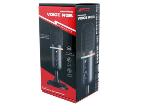 Microfone Gamer SuperFrame Voice, RGB, USB, Black, MSF-VOICE-RGB