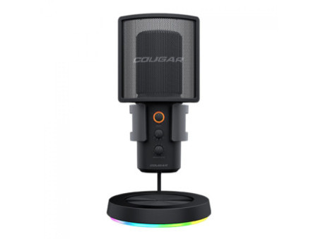 Microfone Gamer Cougar Screamer-X, RGB, USB, Preto