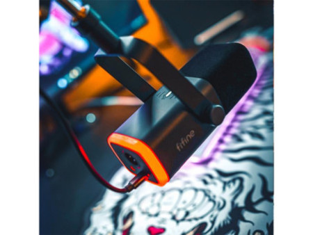 Kit Fifine Ampligame KS5 Streamer/Gamer, RGB, Com Microfone e Mixer de Áudio, XLR/USB, Preto
