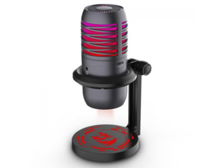 Microfone Gamer Redragon Nebula, LED, Cardióide, USB, Preto, GM211