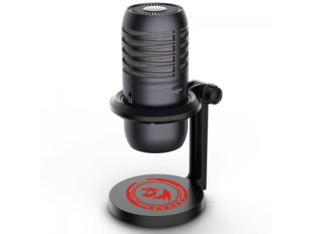 Microfone Gamer Redragon Nebula, LED, Cardióide, USB, Preto, GM211