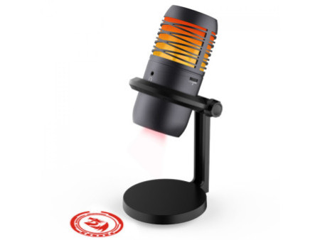 Microfone Gamer Redragon Nebula, LED, Cardióide, USB, Preto, GM211
