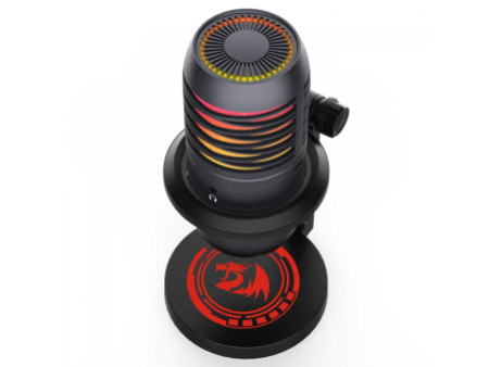 Microfone Gamer Redragon Nebula, LED, Cardióide, USB, Preto, GM211