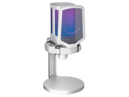 Microfone Gamer Fifine Ampligame Q6W, RGB, USB, White