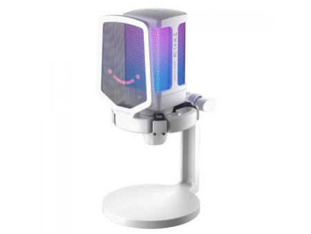 Microfone Gamer Fifine Ampligame Q6W, RGB, USB, White