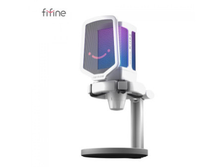 Microfone Gamer Fifine Ampligame Q6W, RGB, USB, White