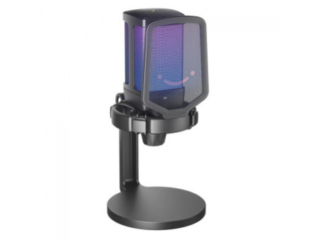Microfone Gamer Fifine Ampligame Q6, RGB, USB, Black