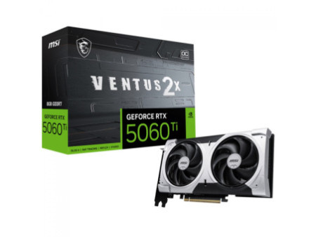 Placa de Vídeo MSI NVIDIA GeForce RTX 5060 Ti Ventus 2X OC, 8GB, GDDR7, DLSS, Ray Tracing, G506T-8V2CP