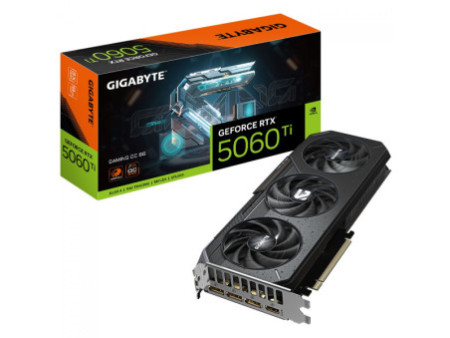 Placa de Vídeo Gigabyte NVIDIA GeForce RTX 5060 Ti Gaming OC, 8GB, GDDR7, DLSS, Ray Tracing, GV-N506TGAMING OC-8GD