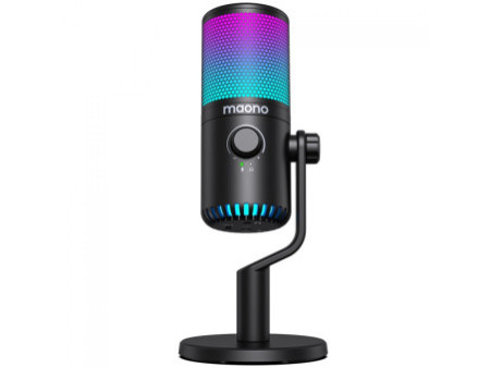Microfone Gamer Maono DM30, RGB, USB, Condensador, Preto