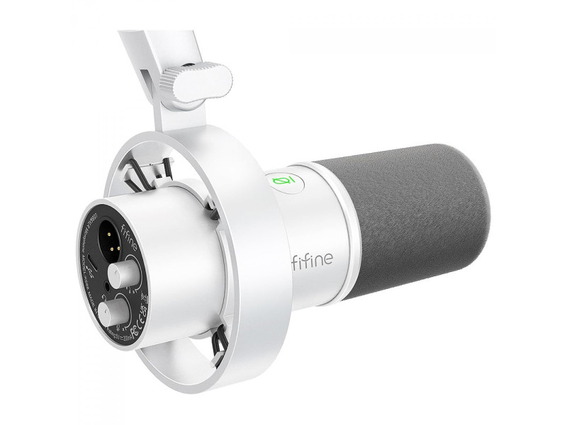 Microfone Dinâmico Fifine K688W White, USB/XLR, Branco