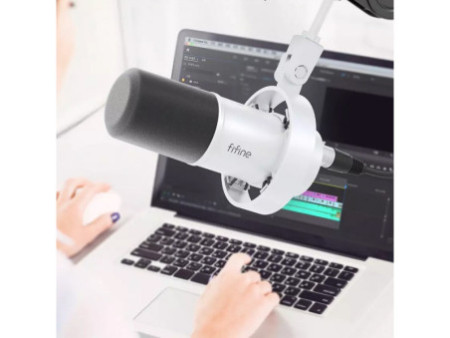 Microfone Dinâmico Fifine K688W White, USB/XLR, Branco