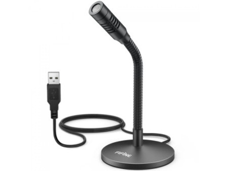 Microfone Condensador Fifine K050, USB, Ajustável, Preto