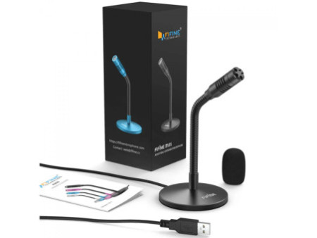 Microfone Condensador Fifine K050, USB, Ajustável, Preto