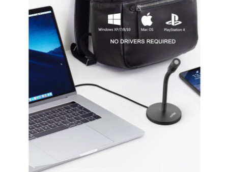 Microfone Condensador Fifine K050, USB, Ajustável, Preto