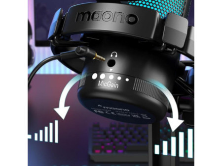Microfone Gamer Maono DGM20, RGB, USB, Preto