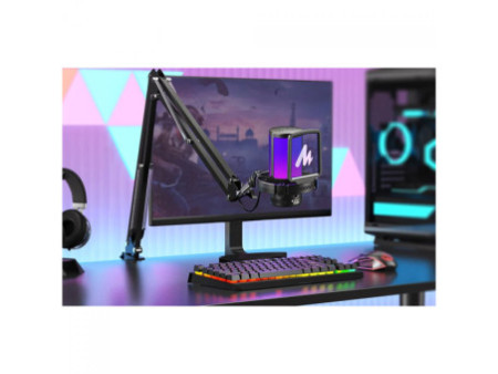 Microfone Gamer Maono DGM20S, RGB, USB, Black, Com Braço Articulado