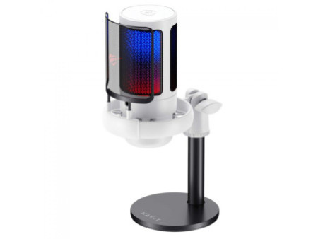 Microfone Gamer Havit Gamenote GK50W, RGB, USB, Branco