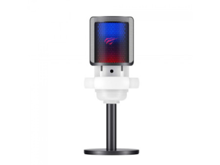 Microfone Gamer Havit Gamenote GK50W, RGB, USB, Branco