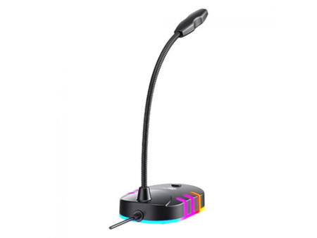 Microfone Gamer Havit GK58B, RGB, USB, Preto