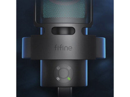 Microfone Gamer Fifine Ampligame A8 Plus, RGB, USB, Black
