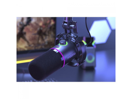 Microfone Gamer Maono PD200XS, RGB, USB/XLR, Black, Com Braço Articulado