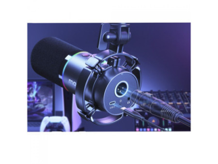 Microfone Gamer Maono PD200XS, RGB, USB/XLR, Black, Com Braço Articulado