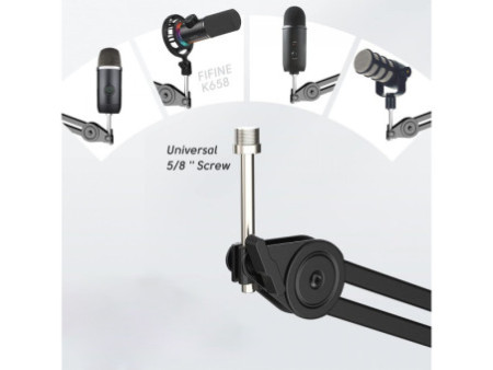 Suporte Para Microfone Fifine BM63, Ajustável, Black