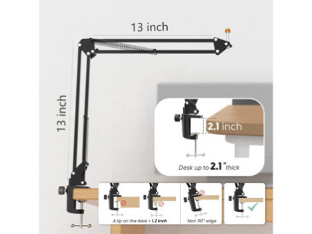 Suporte Para Microfone Fifine CS1, Ajustável, Black