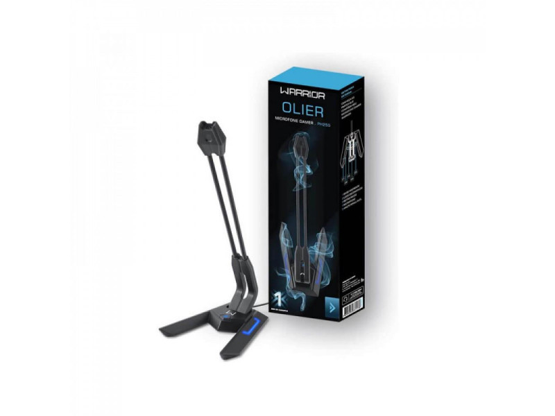 Microfone Gamer Multilaser Warrior Olier PH255, Led, Base Aderente, Black