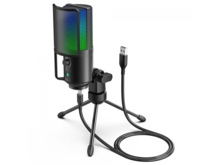 Microfone Gamer Fifine K669-PRO 2, RGB, USB, Black