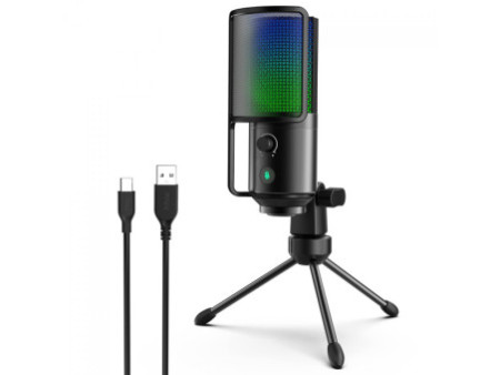 Microfone Gamer Fifine K669-PRO 2, RGB, USB, Black