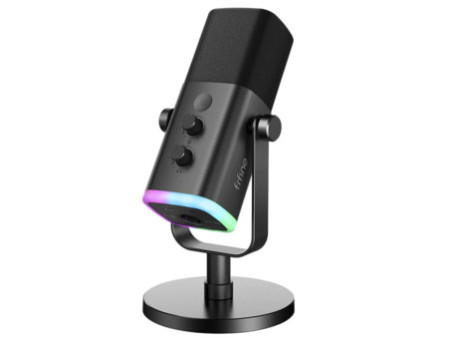 Microfone Gamer Fifine AmpliGame AM8, USB, RGB, Black