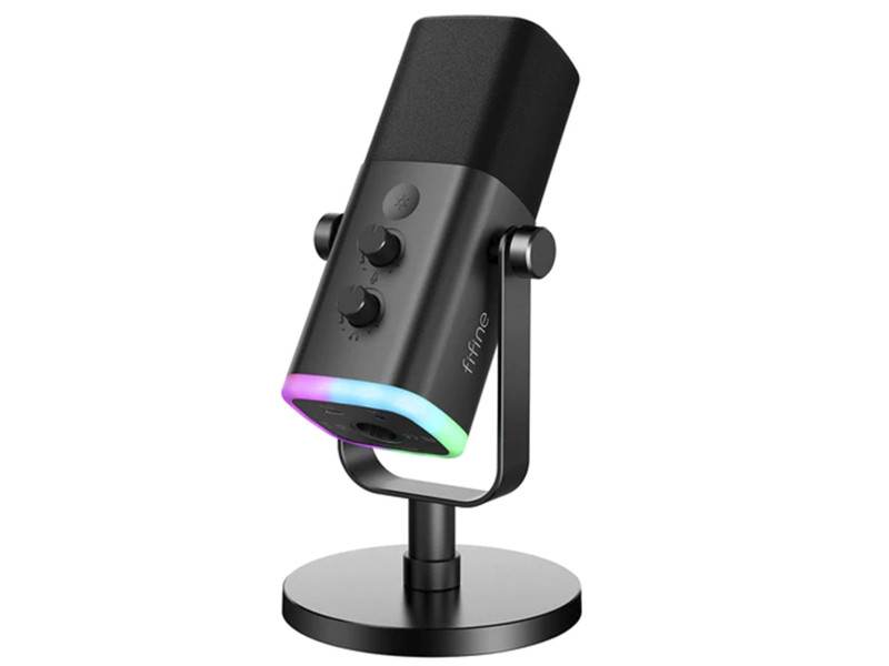 Microfone Gamer Fifine AmpliGame AM8, USB, RGB, Black