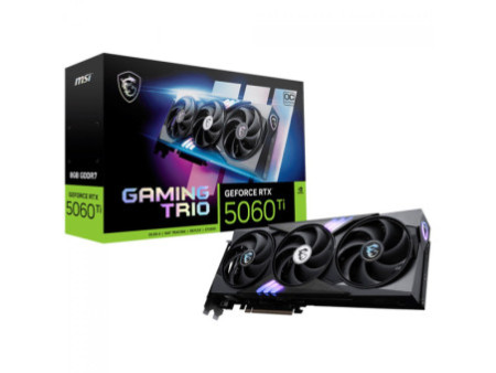 Placa de Vídeo MSI NVIDIA GeForce RTX 5060 Ti Gaming Trio OC, 8GB, GDDR7, DLSS, Ray Tracing, G506T-8GTC