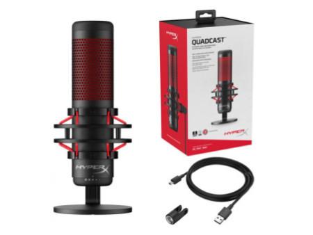 Microfone HyperX QuadCast, USB, PC/PS4/MAC, HX-MICQC-BK