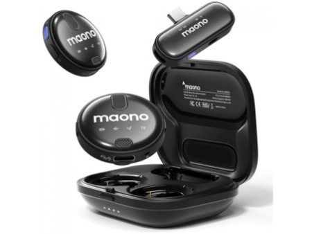 Microfone De Lapela Maono WM620 PC2, 2 Microfones, Sem Fio, Preto