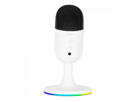 Microfone Marvo, RGB, USB, White, MIC-06 WH