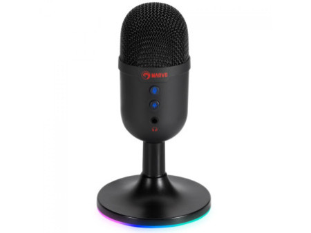 Microfone Marvo, RGB, USB, Black, MIC-06 BK