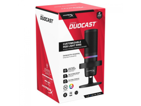Microfone HyperX DuoCast, RGB, USB, Black, 4P5E2AA