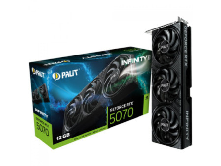 Placa de Vídeo Palit NVIDIA GeForce RTX 5070 Infinity 3, 12GB, GDDR7, DLSS, Ray Tracing, NE75070019K9-GB2050S