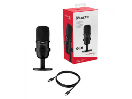 Microfone HyperX Solocast, USB, Compatível PS4, Mac, PC, HMIS1X-XX-BK/G