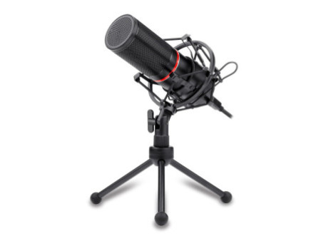 Microfone Gamer Streamer Redragon Blazar C/ Tripé, USB, Black, GM300