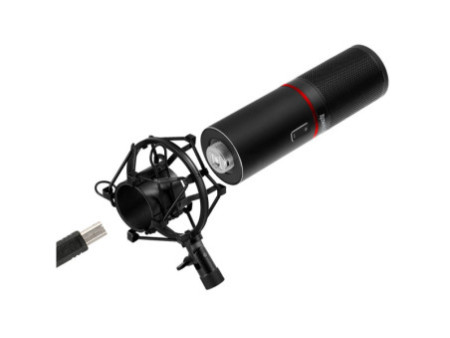 Microfone Gamer Streamer Redragon Blazar C/ Tripé, USB, Black, GM300