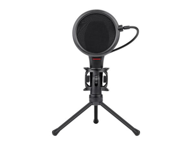 Microfone Gamer Streamer Redragon Quasar C/ Tripé, USB, Black, GM200