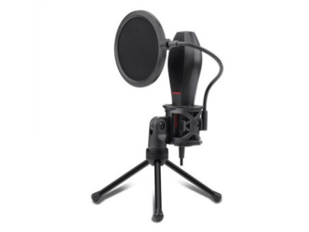 Microfone Gamer Streamer Redragon Quasar C/ Tripé, USB, Black, GM200
